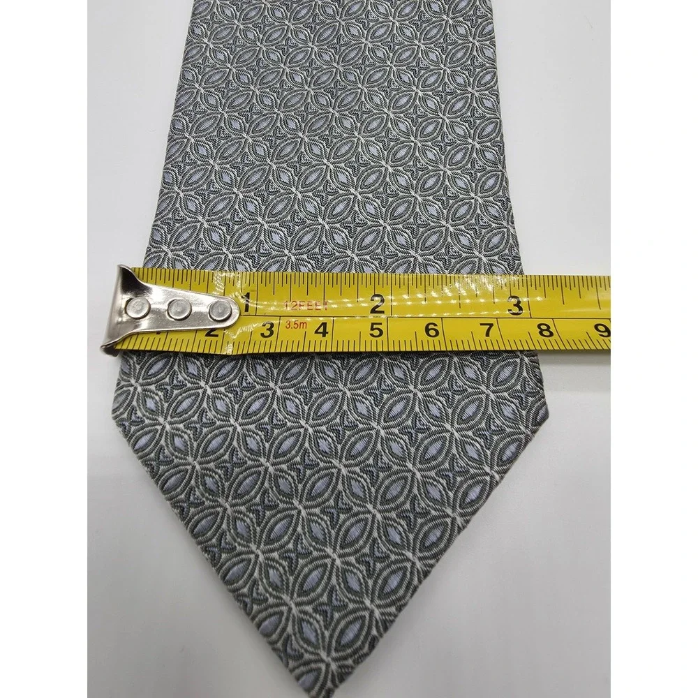 Haggar Blue Green Geometric Silk Men's Tie Necktie 58